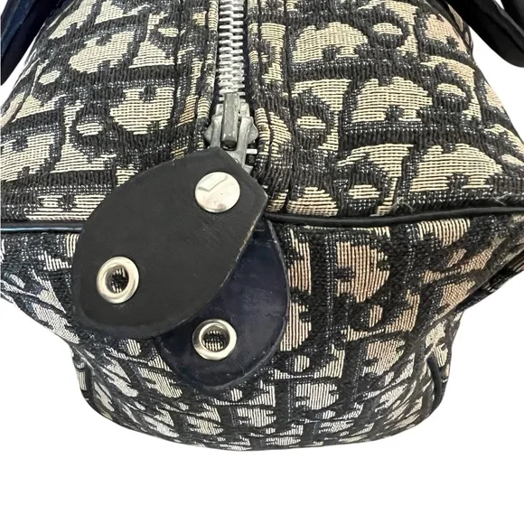 Christian Dior Blue Canvas Trotter Boston Bag - Picture 5 of 11